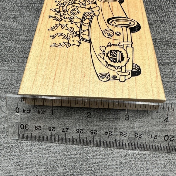 Christmas Santa Stamp, Wood Mounted Rubber Stamp, Stampendous Santa Cruising Sta - Picture 6 of 9